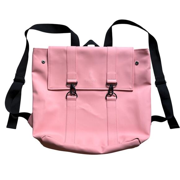 Rains MSN Waterproof Backpack Light Pink Signature Bag 16x14” 5.5 Gallon main image 4